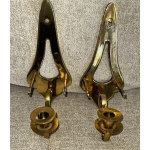 Set of 2 Vintage MCM Solid Brass Wall 11”L